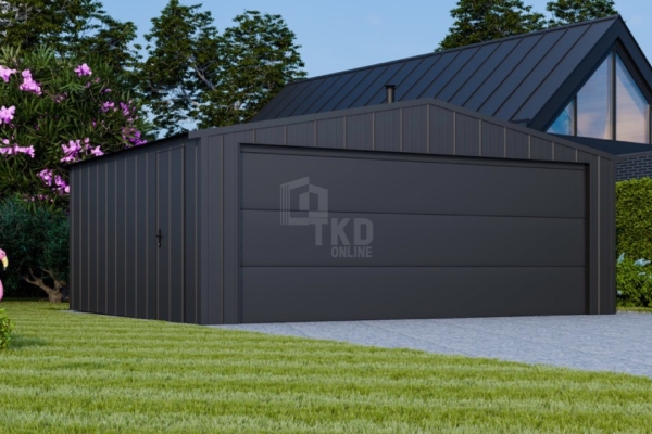 Ogłoszenie - Garaż blaszany 5x6 - brama segmentowa - drzwi - blacha na rąbek - dach dwuspadowy TKD377. Zdjęcie 4