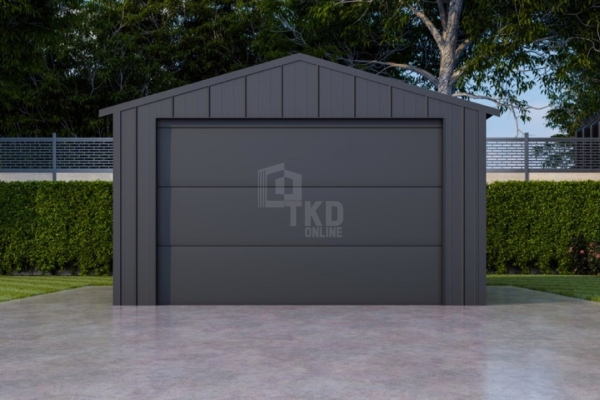 Ogłoszenie - Garaż blaszany 4x6 - brama segmentowa - okno - drzwi - dach dwuspadowy - blacha na rąbek TKD374. Zdjęcie 5