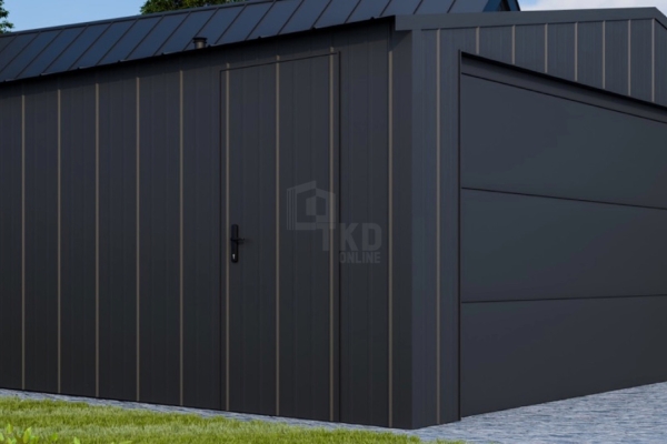 Ogłoszenie - Garaż blaszany 6x4 - brama segmentowa - drzwi - blacha na rąbek - dach dwuspadowy TKD378. Zdjęcie 3