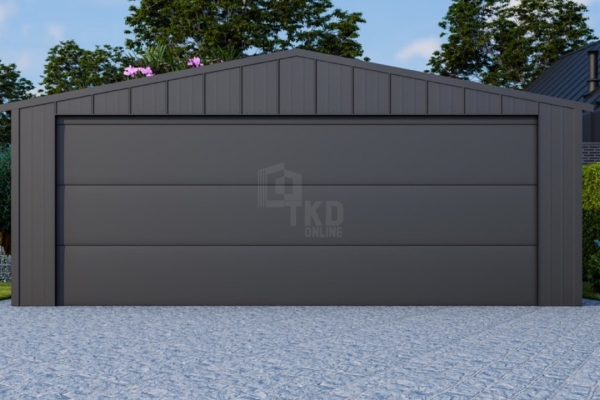 Ogłoszenie - Garaż blaszany 6x5m - brama segmentowa - drzwi - blacha na rąbek - dach dwuspadowy TKD379. Zdjęcie 4