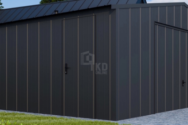 Ogłoszenie - Garaż blaszany 6x6 - brama uchylna - drzwi - blacha na rąbek - dach dwuspadowy TKD380. Zdjęcie 3