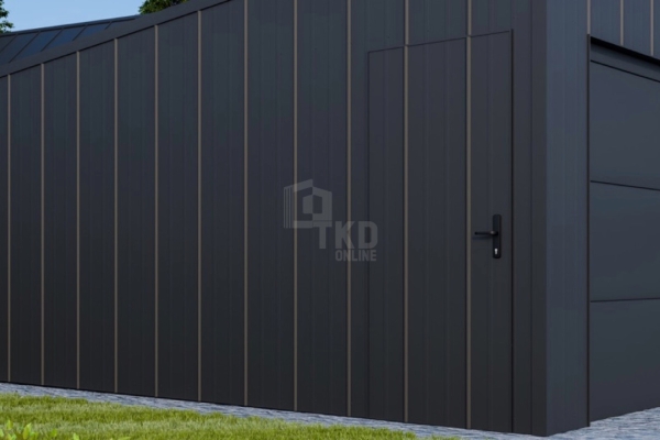 Ogłoszenie - Garaż blaszany 6x6m - brama segmentowa - drzwi - blacha na rąbek - dach spad w tył  TKD382. Zdjęcie 3