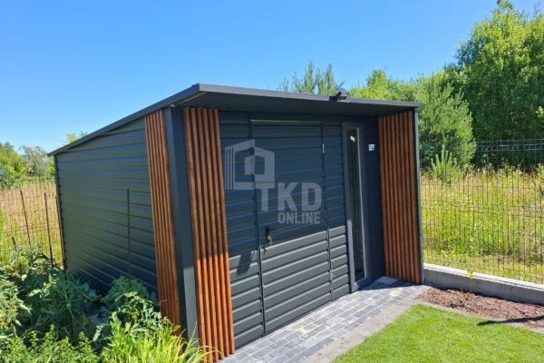 Ogłoszenie - Schowek - domek ogrodowy 3x3 - drzwi - okno - dekor z lameli - dach spad w tył  TKD388. Zdjęcie 6