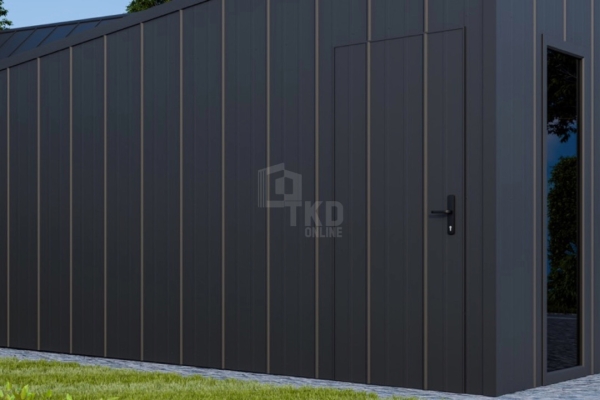 Ogłoszenie - Garaż blaszany 6x6 - brama uchylna - okno - drzwi - blacha na rąbek - dach spad w tył TKD381. Zdjęcie 3