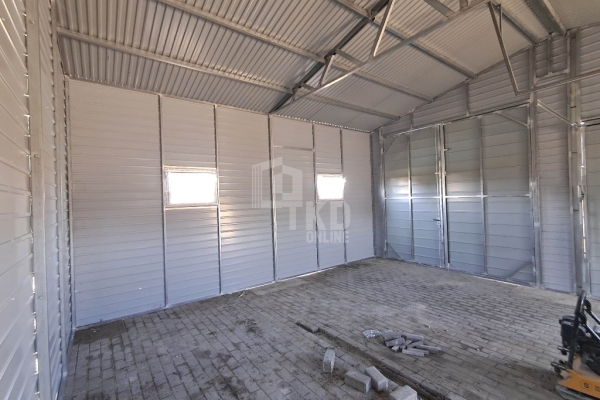 Ogłoszenie - Hala 7,5x6m - biały - brama uchylna - brama dwuskrzydłowa - 4x okno - drzwi - rynny TKD387. Zdjęcie 2