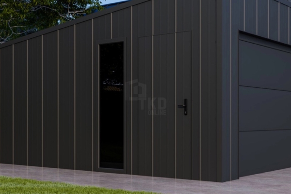 Ogłoszenie - Garaż blaszany 4x6 - brama segmentowa - okno - drzwi - dach spad w tył - blacha na rąbek TKD375. Zdjęcie 3