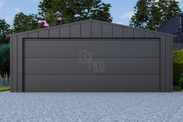 Ogłoszenie - Garaż blaszany 5x4 - brama segmentowa - drzwi - blacha na rąbek - dach dwuspadowy TKD376. Zdjęcie 5