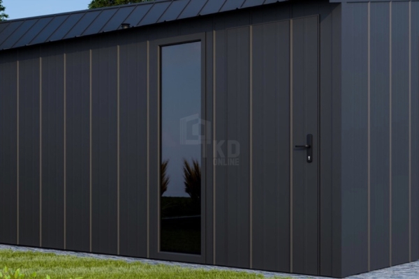 Ogłoszenie - Garaż blaszany 7x6m - brama uchylna - okno - drzwi - blacha na rąbek - dach dwuspadowy TKD384. Zdjęcie 2