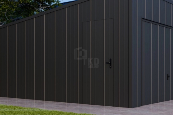 Ogłoszenie - Garaż blaszany 3,5x5m - brama uchylna - drzwi - blacha na rąbek - dach spad w tył TKD372. Zdjęcie 3