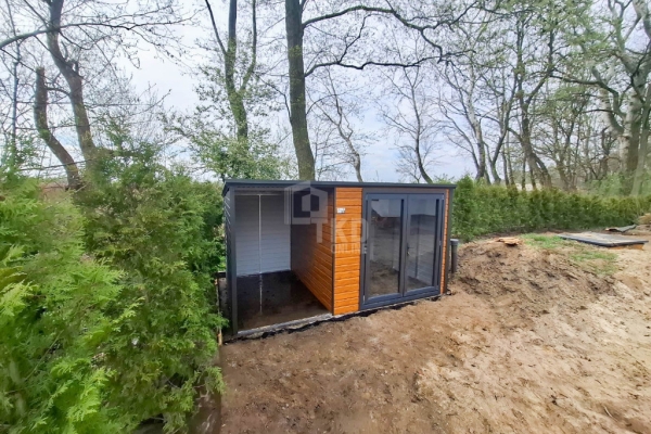 Ogłoszenie - Schowek - Domek Ogrodowy 2,5x2,5m - wiata 1,5m - drzwi PCV - Jasny Orzech - Drewnopodobny - dach Spad w tył TKD387. Zdjęcie 10