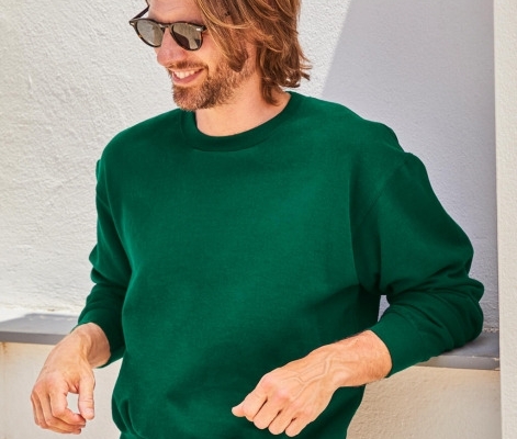 Ogłoszenie - Gruba Bluza Supercotton bez kaptura zielona Fruit of the Loom. Zdjęcie 2