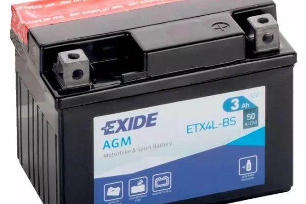 Ogłoszenie - Akumulator 3Ah 50A motocyklowy EXIDE ETX4L-BS YTX4L-BS. Zdjęcie 1