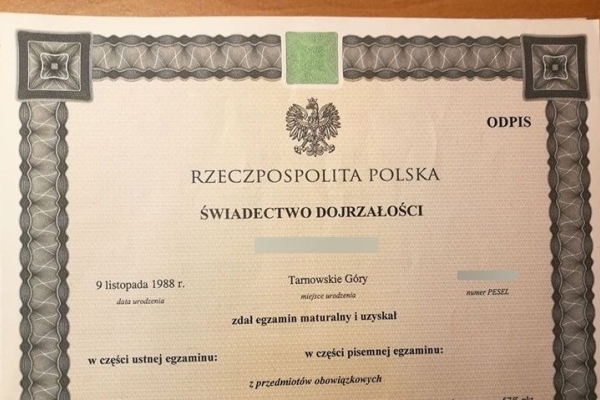 Ogłoszenie - Kup świadectwo technikum z wpisem, kup świadectwo liceum z wpisem,. Zdjęcie 1