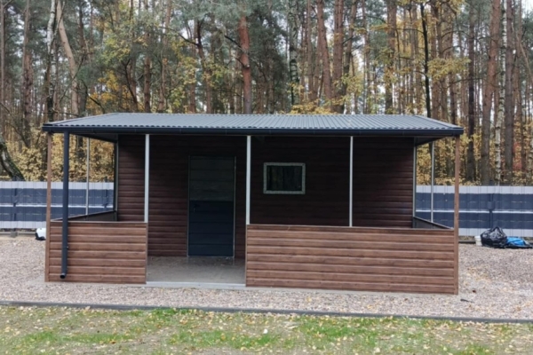 Ogłoszenie - Garaż Blaszany Blaszak z wiatą oblachowaną 6×5 Ciemny Orzech, Drzwi, Okno. Zdjęcie 4