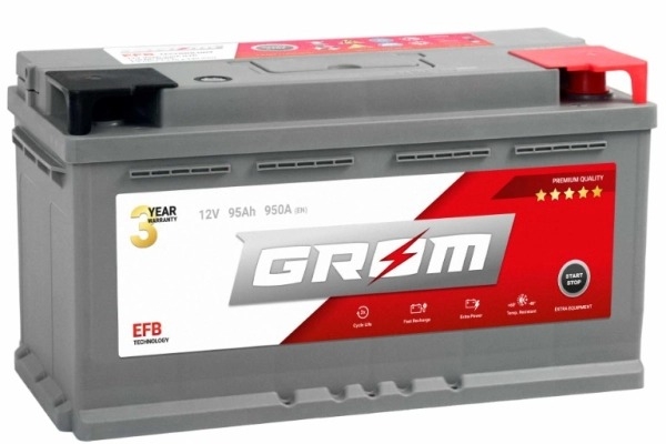Ogłoszenie - Akumulator 95Ah 950A GROM EFB START&STOP Prawy Plus. Zdjęcie 1