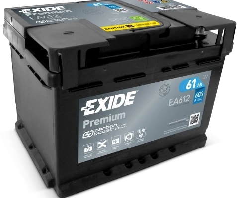 Ogłoszenie - Akumulator 61Ah 600A Exide Premium EA612 PRAWY PLUS. Zdjęcie 1
