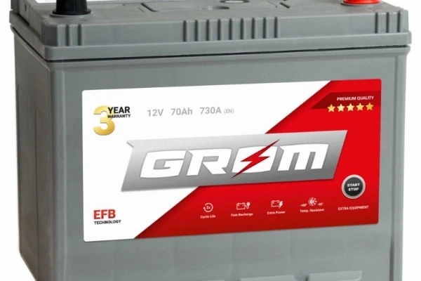 Ogłoszenie - Akumulator 70Ah 730A GROM EFB START&STOP Japan Prawy Plus. Zdjęcie 1