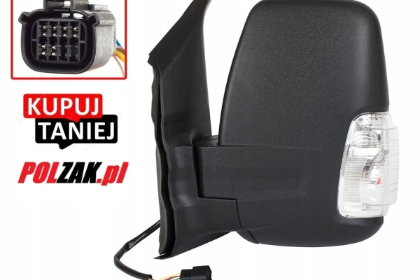 Ogłoszenie - Lusterko LEWE Elektryczne 6 pin Ford Transit Tourneo V363 2014-2019 Krótkie Biały Migacz 8 otworów. Zdjęcie 2
