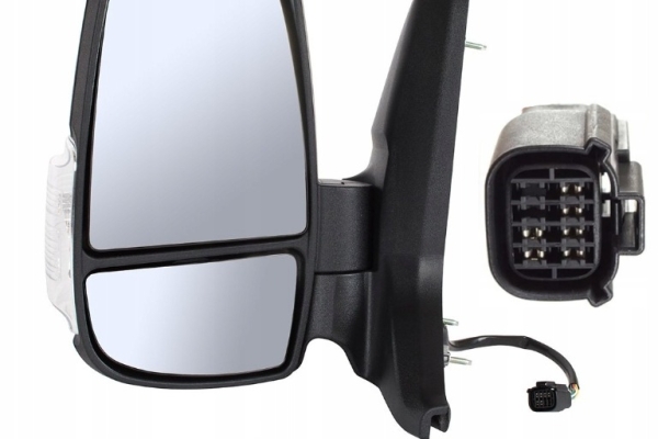 Ogłoszenie - Lusterko LEWE Elektryczne 6 pin Ford Transit Tourneo V363 2014-2019 Krótkie Biały Migacz 8 otworów. Zdjęcie 1