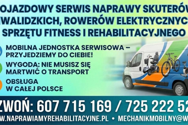 Ogłoszenie - Profesjonalny serwis z dojazdem: rehabilitacja, fitness, skutery, rowery. Zdjęcie 1