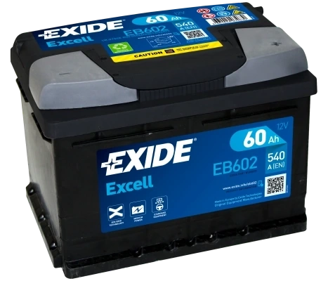 Ogłoszenie - Akumulator 60Ah 540A Exide Excell Eb602 Prawy Plus. Zdjęcie 1