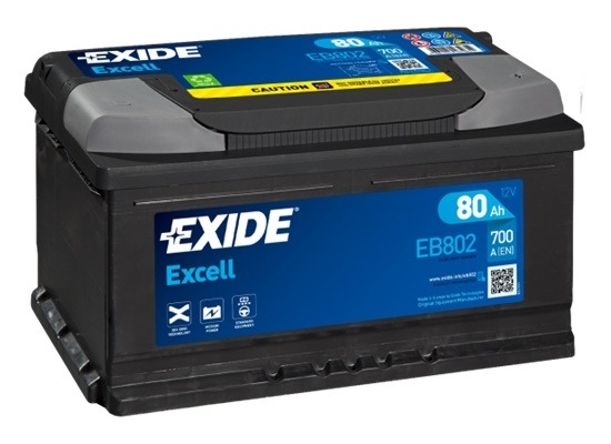 Ogłoszenie - Akumulator 80Ah 700A EB802 EN Exide Excell PRAWY PLUS. Zdjęcie 1