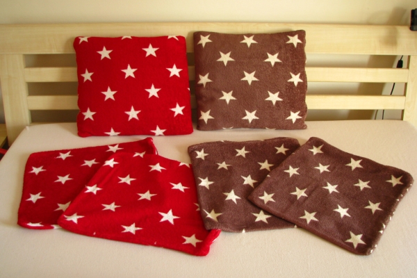 Ogłoszenie - Dekoracyjne pluszowe poszewki 45 x 45 cm w gwiazdki 6 szt na poduszki + kocyki. Zdjęcie 2
