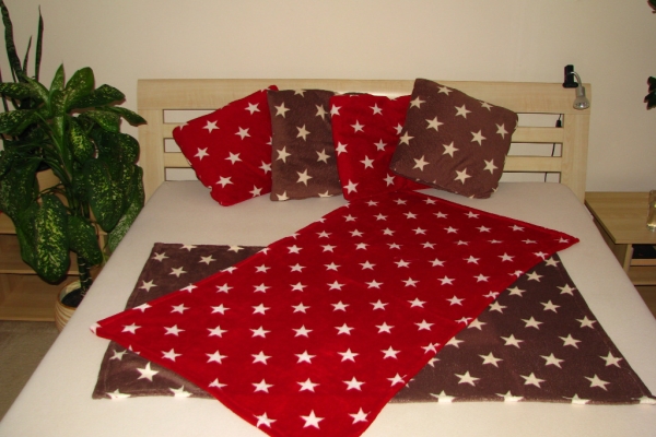 Ogłoszenie - Dekoracyjne pluszowe poszewki 45 x 45 cm w gwiazdki 6 szt na poduszki + kocyki. Zdjęcie 7