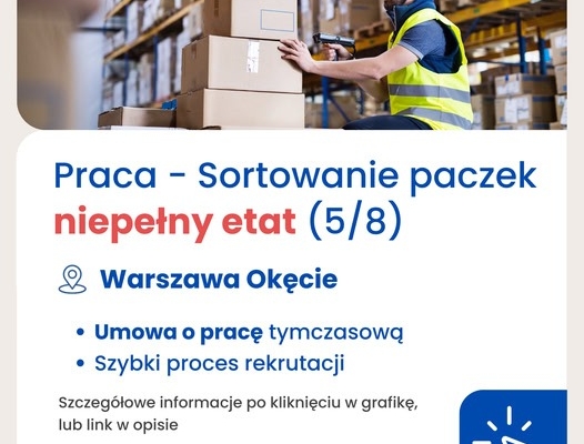 Ogłoszenie - Pracownik/Pracownica magazynowy - Warszawa Służewiec/Okęcie/Białołęka. Zdjęcie 1