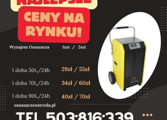 Ogłoszenie - Wynajem osuszaczy Ostróda – skuteczne osuszanie pomieszczeń!. Zdjęcie 1