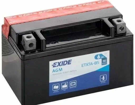 Ogłoszenie - Akumulator 6Ah 90A 12V motocyklowy EXIDE ETX7A-BS YTX7A-BS. Zdjęcie 1