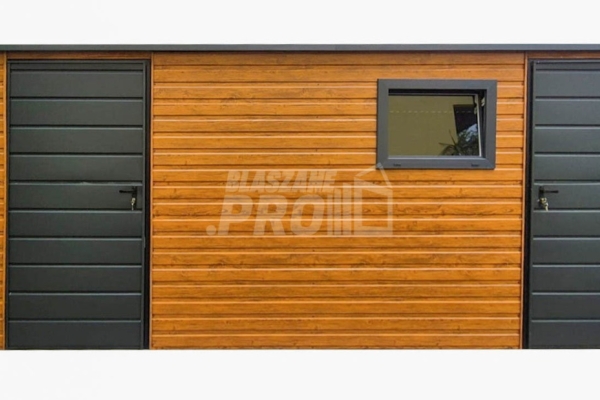 Ogłoszenie - Schowek - Domek Ogrodowy 6x3m - 2x drzwi - 2x okno - jasny orzech - drewnopodobny - dach spad w tył GP621. Zdjęcie 1