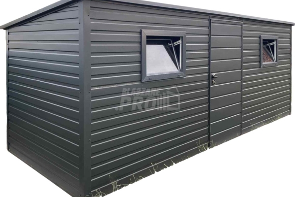 Ogłoszenie - Schowek - Domek Ogrodowy 5x2m - drzwi - 2x okno - antracyt - dach spad w tył GP619. Zdjęcie 1