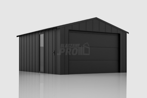 Ogłoszenie - Garaż blaszany 4x6 - brama segmentowa - okno - drzwi - dach dwuspadowy - blacha na rąbek GP637. Zdjęcie 2