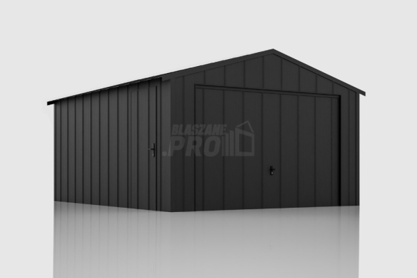 Ogłoszenie - Garaż blaszany 4x5m - brama uchylna - drzwi - blacha na rąbek - dach dwuspadowy GP636. Zdjęcie 2