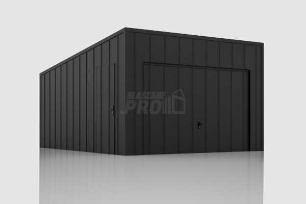 Ogłoszenie - Garaż blaszany 3,5x5m - brama uchylna - drzwi - blacha na rąbek - dach spad w tył GP635. Zdjęcie 2