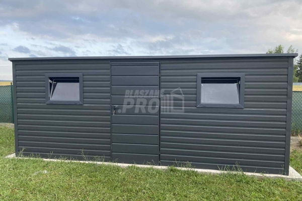 Ogłoszenie - Schowek - Domek Ogrodowy 5x2m - drzwi - 2x okno - antracyt - dach spad w tył GP619. Zdjęcie 2