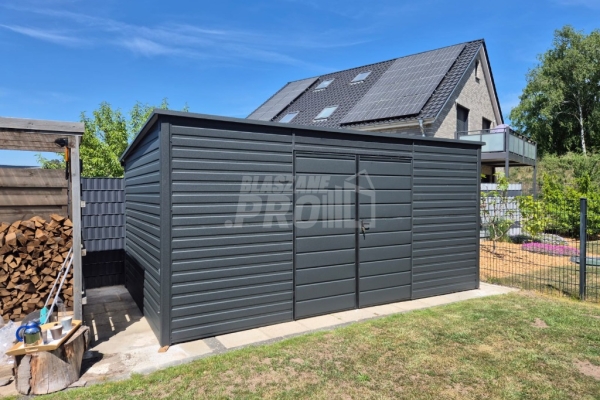 Ogłoszenie - Schowek - Domek Ogrodowy 5x2m - Brama - okno - antracyt - dach spad w tył GP618. Zdjęcie 4
