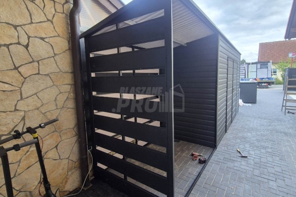 Ogłoszenie - Schowek - domek ogrodowy 4x1 - wiata 2x1 - brama - antracyt - dach spad w tył GP627. Zdjęcie 3