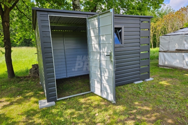 Ogłoszenie - Schowek - Domek Ogrodowy 3x2 - wiata 0,5x2 - drzwi - okno - antracyt - dach spad w tył GP626. Zdjęcie 3