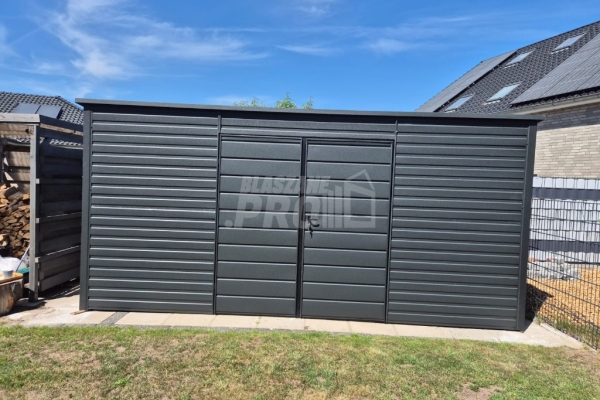 Ogłoszenie - Schowek - Domek Ogrodowy 5x2m - Brama - okno - antracyt - dach spad w tył GP618. Zdjęcie 3