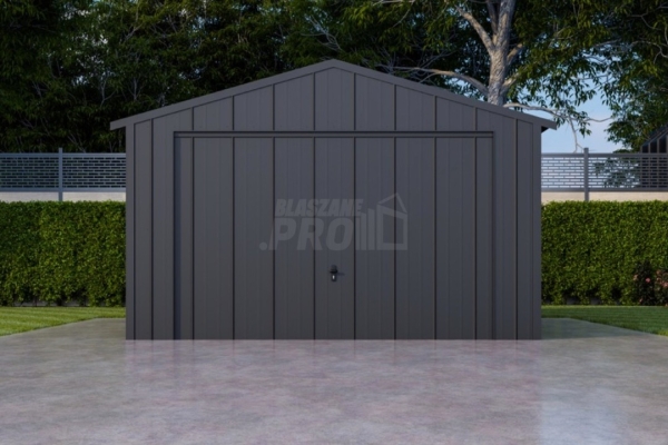 Ogłoszenie - Garaż blaszany 4x5m - brama uchylna - drzwi - blacha na rąbek - dach dwuspadowy GP636. Zdjęcie 5