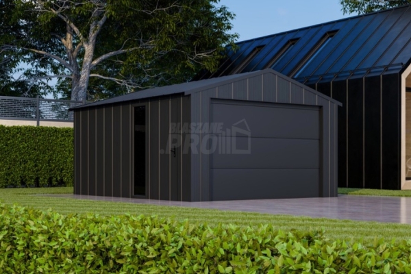 Ogłoszenie - Garaż blaszany 4x6 - brama segmentowa - okno - drzwi - dach dwuspadowy - blacha na rąbek GP637. Zdjęcie 6