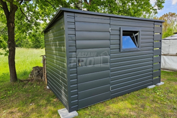 Ogłoszenie - Schowek - Domek Ogrodowy 3x2 - wiata 0,5x2 - drzwi - okno - antracyt - dach spad w tył GP626. Zdjęcie 2