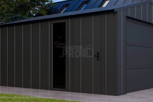 Ogłoszenie - Garaż blaszany 4x6 - brama segmentowa - okno - drzwi - dach dwuspadowy - blacha na rąbek GP637. Zdjęcie 3