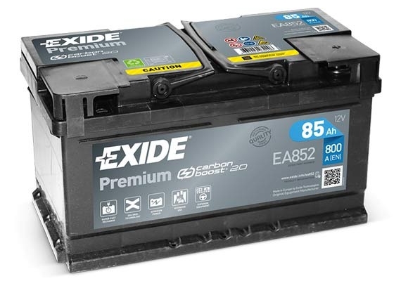 Ogłoszenie - Akumulator 85Ah 800A EA852 Exide Premium PRAWY PLUS. Zdjęcie 1