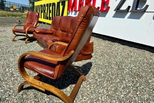 Ogłoszenie - PROMOCJA - komplet FINKA wersalka + 2 fotele, skóra naturalna. Zdjęcie 4