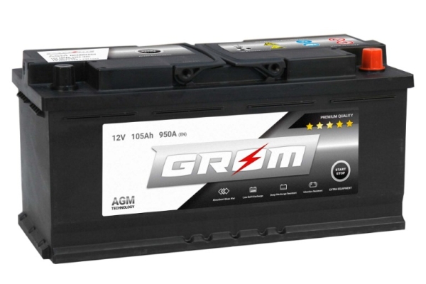 Ogłoszenie - Akumulator Grom Agm Start&Stop 105Ah 950A. Zdjęcie 1
