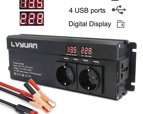 Ogłoszenie - Przetwornica inwerter 12v na 230 4x USB 3x gniazda AC Kurier cała Polska ciągłosc mocy 1,3kv. Zdjęcie 1