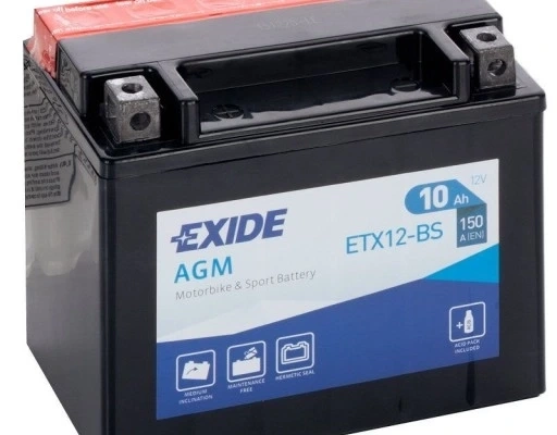 Ogłoszenie - Akumulator 10Ah 150A en Motocyklowy Exide Etx12-bs Ytx12-bs 12V L+. Zdjęcie 1